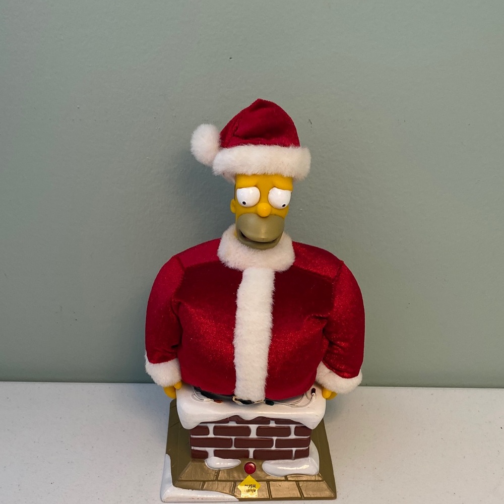 Vintage Gemmy Industries Talking Santa Homer Stuck in Chimney